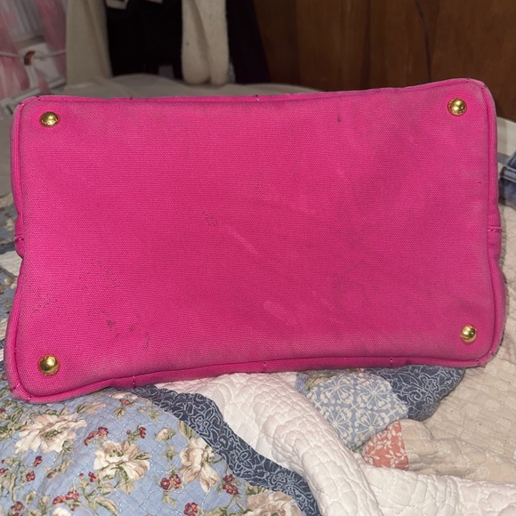 Prada Pink Canvas Canapa Tote Bag - Picture 5 of 16